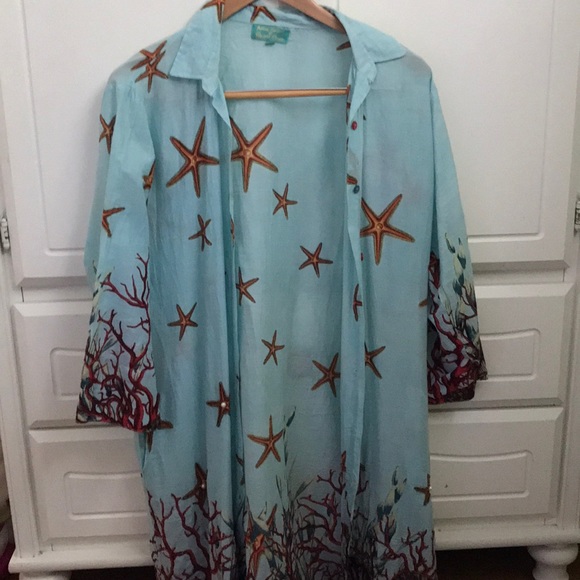 light blue beach cover up